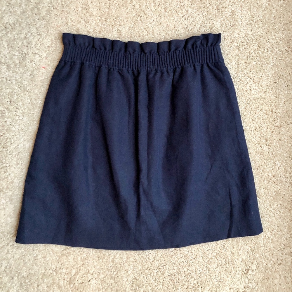 J. Crew Navy Blue Paper Bag Skirt (Size 4)